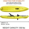thumbnail image 2 of BKC PK13 13' Pedal Drive Fishing Kayak W/ Rudder System, Paddle, Upright Back Support Aluminum Frame Seat, 1 Person Foot Operated Kayak, 2 of 6