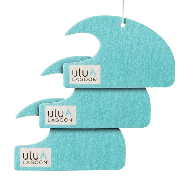 Ambientador Ulu Lagoon Mini Wave para coche, paquete de 3, azul