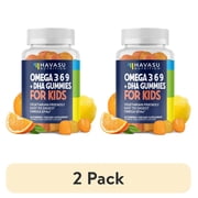 (2 pack) Havasu Nutrition Plant-Based Omega 3 6 9 Gummies for Kids with DHA, Orange & Lemon Flavor, 60 Count