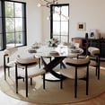 thumbnail image 4 of POVISON 59"Modern Round White Glossy Dining Table For 6, Sintered Stone Tabletop with Black X Carbon Steel Base, 4 of 12