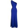 thumbnail image 3 of Angel-fashions One Shoulder Splicing Sequin Dress Women's Elegant Sleeveless A Lined Evening Party Gown Royal Blue, 3 of 5