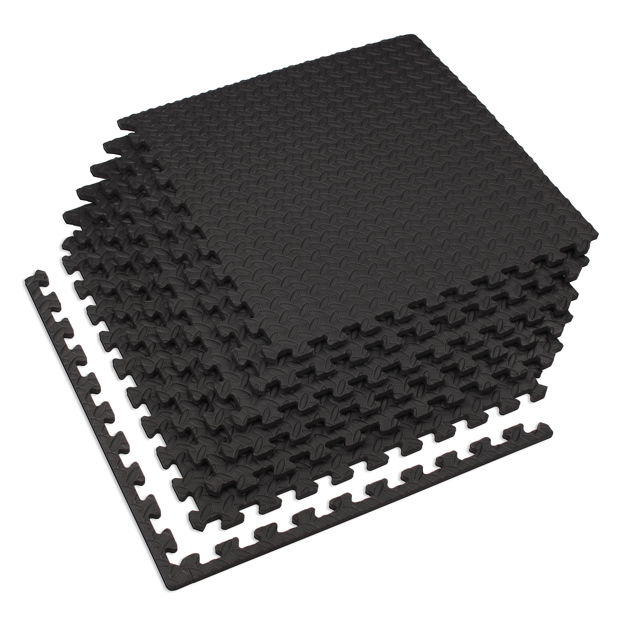 Velotas 1/2" Thick Interlocking Foam Fitness Exercise Mats, 24 Sq Ft (6