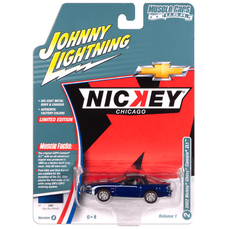 Johnny Lightning Jlmc034 Muscle Car Ver B 2002 Nickey Chevy Camaro Zl1 Blue