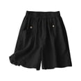 thumbnail image 6 of Endives Women's Linen Short High Waist Casual Shorts Summer Breathable Loose Fit Wide Leg Short Beach Shorts With Pockets Daily Wear, 6 of 6