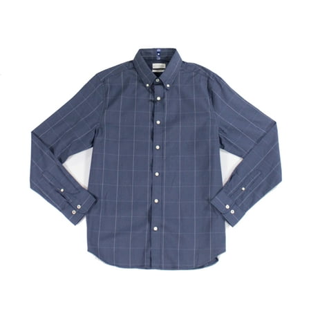 Lucky Brand Mens Dress Shirt Medium 15-15 1/2 Slim Fit Blue M