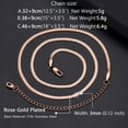 thumbnail image 4 of PROSTEEL 3mm Herringbone Chain Necklace Women Rose Gold Plated Chokers Stainless Steel Link Chain 12.5inches for Mom Daughter Birthday Gift, 4 of 6