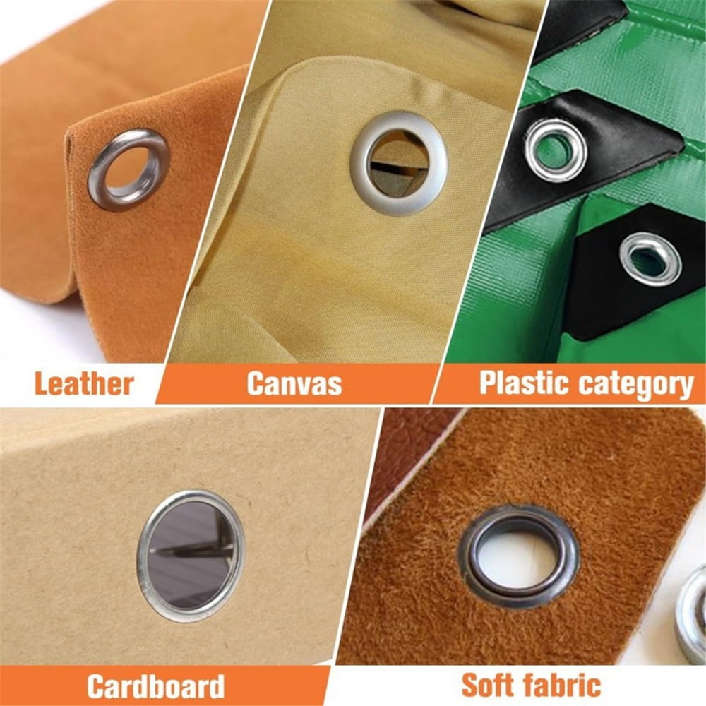 Heavy-Duty Grommet kit (3/8) Includes a Bag, 500pcs Eyelet and Grommet Tool kit for DIY Tarp Ring Repair and Installation.