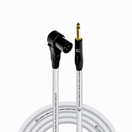 Columber Cable Right Angle XLR Male to 1/4" TS Male Pro Microphone Connector