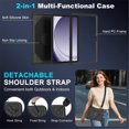 thumbnail image 3 of Case for Samsung Galaxy Tab A9,Anti drop silicone+PC Layer Protective Case 360 ° Rotating Bracelet Handle Stand ,Shoulder Strap, Heavy Duty Shockproof Tablet Case,Black,For Galaxy Tab A9, 3 of 7