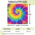 thumbnail image 2 of Rainbow Tie Dye Mandala Pattern Square Fitted Tablecloth with Elastic Edge,Square Table Cover,Washable Elastic Table Cover for Home Kitchen Party Decor 36"x36", 2 of 6