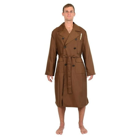 Brown 10Th Doctor Trench Coat Costume Bathrobe (One