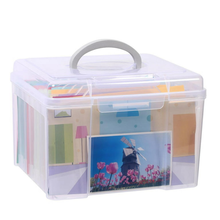 EXCEART 9 Pcs Box Card Sleeve Storage Box Recipes Containers Plastic  Storage Containers for Organizing Photo Organizer Case Craft Storage Note  Holder