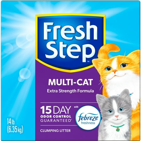 Fresh Step Multi-Cat Scented Clumping Cat Litter with the Power of Febreze, 14 lbs