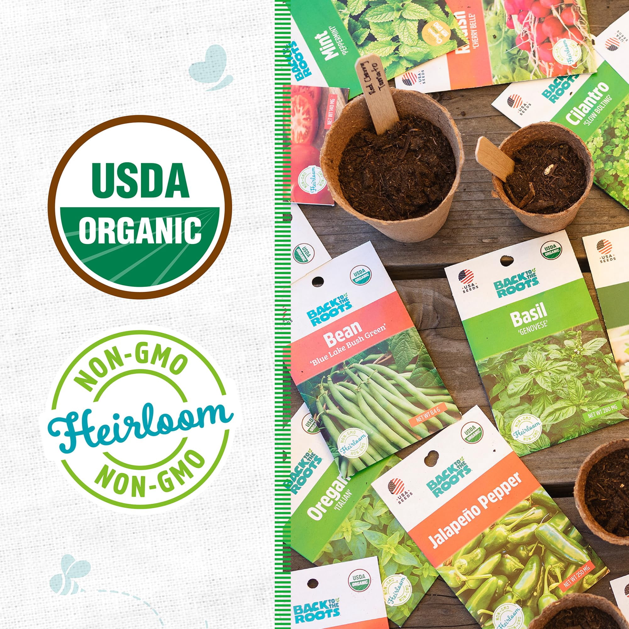 Back to theITSC&nbsp;Roots Organic Seed Bundle - Herbs and Vegetables Variety Pack for Planting - Assorted Non-GMO Seed Mix for Beginner Indoor and Outdoor Gardening, (Pack of 20)