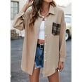 thumbnail image 3 of Txlixc Chaquetas a cuadros para mujeres, solapas y botones de manga larga, chaquetas y abrigos casuales Txlixc moda, 3 of 5