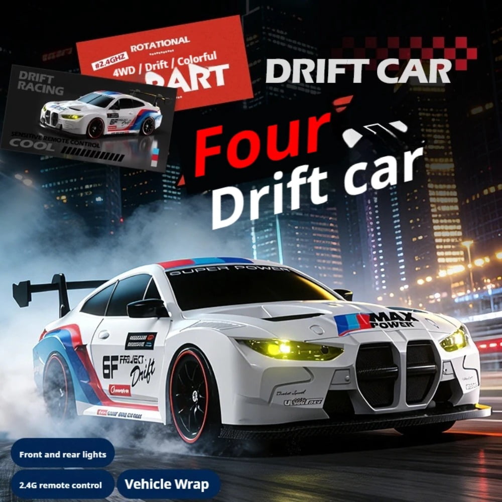 ATJIA RC Drift Car 1:24 Scale Remote Control Car 2.4GHz 4WD 20KM/H High Speed RC Cars with LED Light