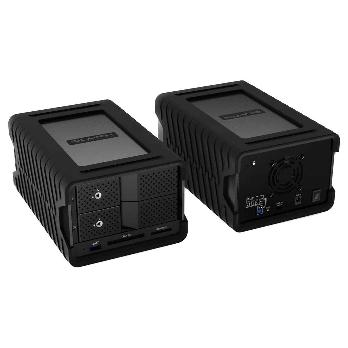 Glyph Technologies Blackbox PRO RAID 16TB (2x8TB) 2-Bay USB-C 3.2 Gen 2 RAID Array, Black