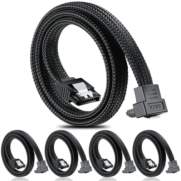 Cable SATA III ELECTOP con ángulo recto de 90 grados y 0,5 m (paquete de 5)