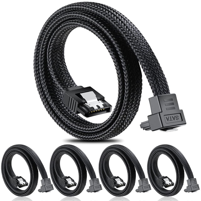 Cable SATA III ELECTOP con ángulo recto de 90 grados y 0,5 m (paquete de 5)