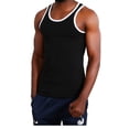 thumbnail image 2 of Men's Racer Y-Back Cotton Spandex Gym Muscle Tank Top Sleeveless Fitness Training Athletic Workout, 2 of 2