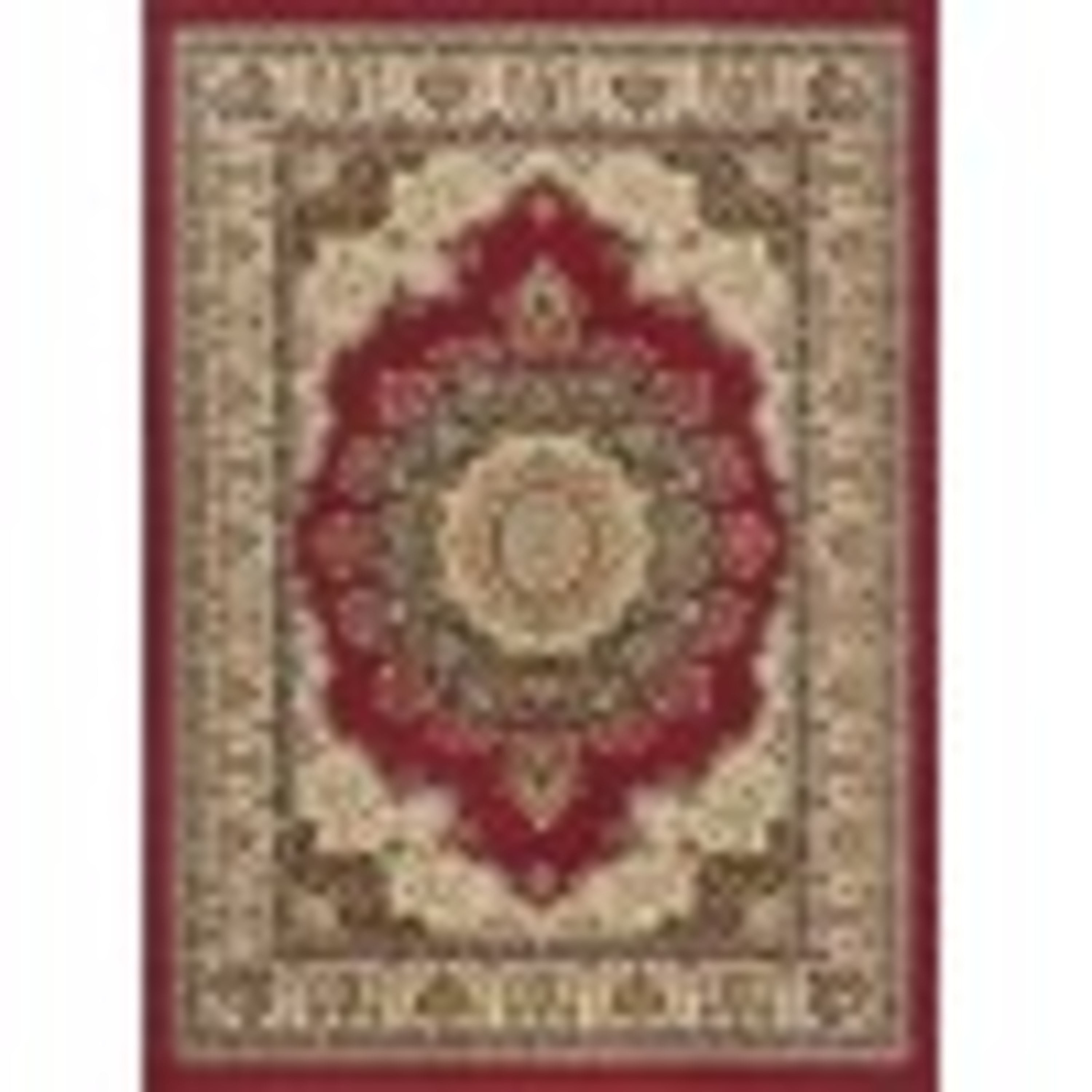 Sensation Transitional 8' x 10' Red and Beige Polypropylene Indoor Area Rug