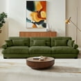 thumbnail image 3 of TUANLUO 130" Oversized Velvet Sofa, Upholstered 3-Seater Sofa Couch with Bolstered Armrests, Tufted Sofa for Living Room Office, Olive Green, 3 of 9