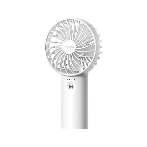 Yoobao Ventilateur USB Rechargeable Y-F3 Mini Ventilateur de Bureau 3 Niveaux Petit Ventilateur Électrique Blanc 3000mAh