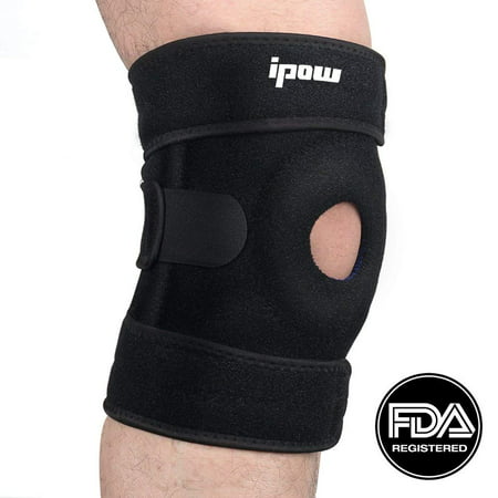 IPOW Knee Brace Neoprene Patella Hinged Straps Support for Jumper Runner Injury, Chondromalacia, Tendonitis, (Best Knee Strap For Patellar Tendonitis)