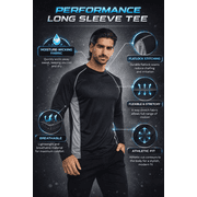 DARESAY Dri-Fit Long Sleeve T Shirts for Men-4 Pack- Moisture Wicking, Quick Dry Tees (Up to 3XL)