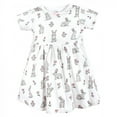 thumbnail image 3 of Hudson Baby Infant and Toddler Girl Cotton Dresses, Bunny Floral, 3 Toddler, 3 of 4