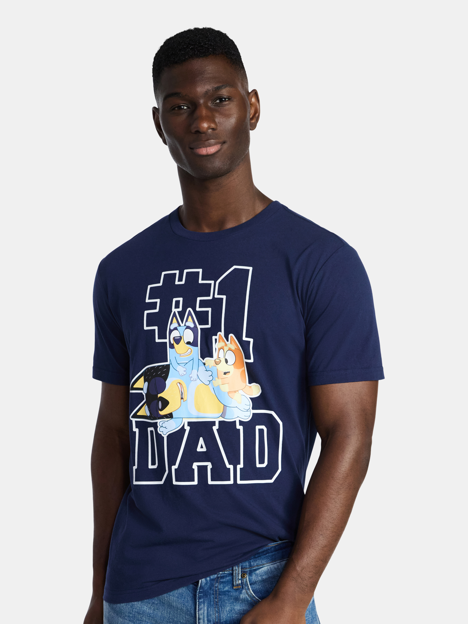 Bluey Men's and Big Men's Father's Day Graphic Tee, Sizes XS-5XL