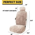 thumbnail image 2 of Zone Tech Genuine Sheepskin Car Seat Cover Mocha Fluffy Luxury Wool Front Seat Covers, 2 of 8