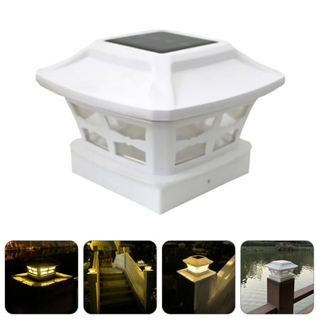

1pc Fence Pillar Light Garden Solar Fence Post Light Courtyard Decorative Lamp
