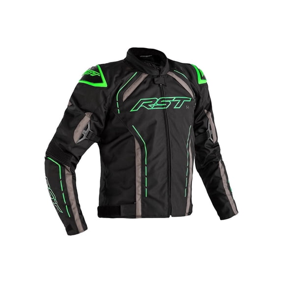 RST S-1 Textile CE Motorcycle Jacket Black/Green Medium