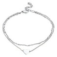 thumbnail image 2 of Yedigre Women Anklet Double-Layered Adjustable Design Heart Beads Decor Adjustable Circumference Beach Anklet, 2 of 8