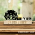 thumbnail image 2 of Craftnamesign Custom Wooden Optometry Desk Name Plate, Optometrist Metal Nameplate for desk, 2 of 5
