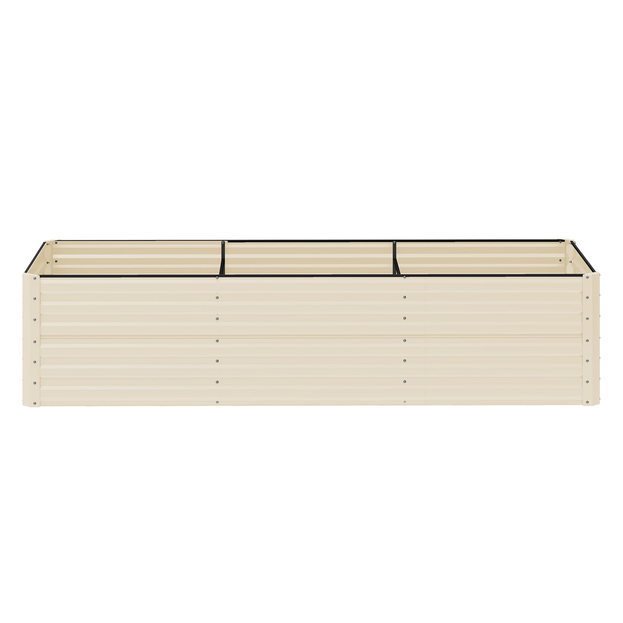 Uforic Galvanized Raised Garden Bed Kit, Metal Planter Box with Gloves, Metal Raised Garden Beds for Vegetables,Outdoor,Cream,6x3x2ft