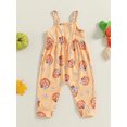 thumbnail image 3 of ZINTAOZT Toddler Girl Jumpsuit Baby Halloween Clothes Ghost/Pumpkin Print Sleeveless One Piece Strap Romper 6M-3T, 3 of 8