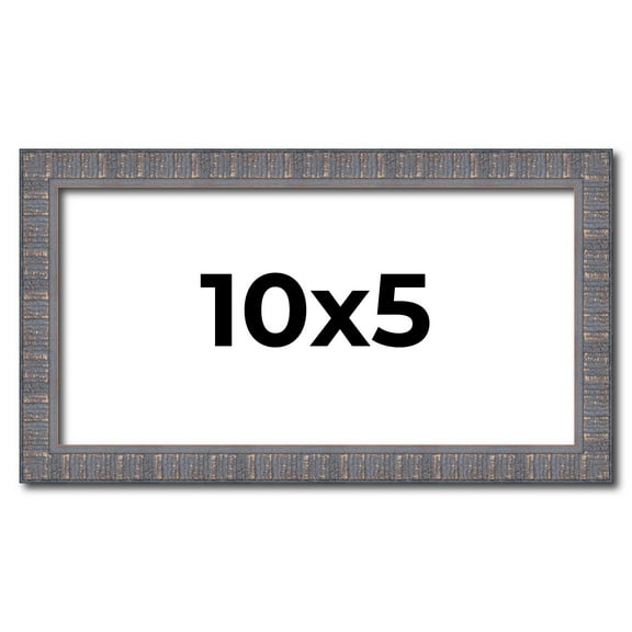 10x5 IN Frame Blue Kingsley Pewter Solid Wood Picture Frame Width 0.75 Inches |Interior Depth 0.5