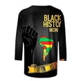 thumbnail image 3 of Tbopshirt Black History Summer Tops for Women,Plus Size 3/4 Sleeve Graphic T-Shirt,Fashion Casual Round Neck Printing Blouse,S-5XL, 3 of 5