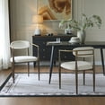 thumbnail image 2 of GDF Studio Modern Dining Chairs with Iron Frame, Set of 2, White and Gold, 2 of 8