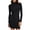 Black, variant on WRKEKC Long Sleeve Dress for Women Solid Color Bodycon Half High Neck Knee Length Dress with Stretchy Fabric