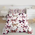thumbnail image 2 of Feelyou Polkadots Ribbon Bow Full Size Comforter Sets, Love Heart Bedding Sets, 3pcs, 2 of 8
