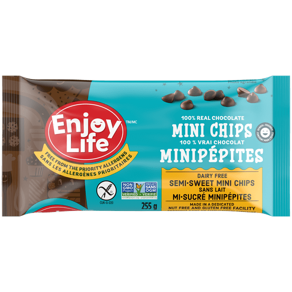 Enjoy Life Semi-Sweet Mini Chips, Gluten Free, Peanut Free, Tree Nut Free, Milk Free, Soy Free, Non-GMO, 283 g