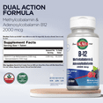 thumbnail image 3 of KAL B-12 Methylcobalamin & Adenosylcobalamin ActivMelt 2000 mcg | Natural Mixed Berry Flavor | Biologically Active Forms of B12 | 60 Micro Tablets, 3 of 7