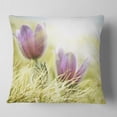 thumbnail image 2 of Designart Large Purple Flowers in Green Grass - Floral Throw Pillow - 18x18, 2 of 5