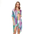 thumbnail image 2 of Empire Cove Womens Brush Stroke Print Kimono Shawl Wraps Beach Cover Ups Summer Green, 2 of 2