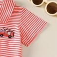 thumbnail image 5 of YAYUBA Toddler Boy Fall Shirts 3t Crewneck Letter Print Back To School Short Sleeve T Shirts Casual Vacation Tops Preppy Clothes for Children, 2-3 Years, Red, 5 of 5