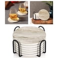 thumbnail image 3 of 6 almohadillas aislantes de cerámica para tazas con soporte con textura de grano para absorción de agua para tazas de café y copas de vino, 3 of 10