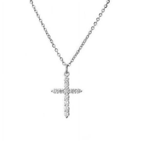 EcoNesxp Silver Small Medium Large Cross Necklace with Cross Pendant Jesus